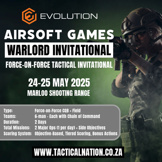 The Evolution Airsoft Games presented by The Tactical Nation, sponsored by Evolution, Italian made airsoft brand